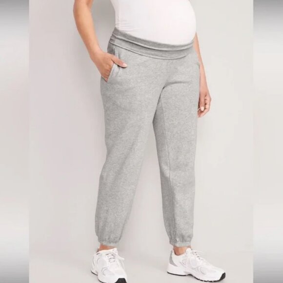 Old Navy Maternity So Comfy Fleece Lined Soft Joggers Light Grey (L) NWT! - Picture 1 of 10